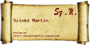 Szinkó Martin névjegykártya