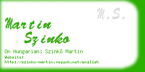 martin szinko business card